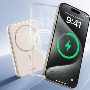 Magnetic Powerbank 5000mAh Ugreen PB560, USB-C, 15W (beige)-5