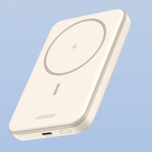 Magnetic Powerbank 5000mAh Ugreen PB560, USB-C, 15W (beige)-6