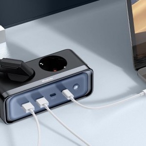 Hálózati elosztó 2 aljzattal 6in1, 2x USB-C, 2x USB-A Mcdodo CH-4610, EU (fekete)-6