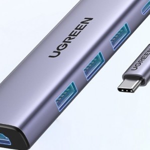 Multifunkciós HUB 5 az 1-ben USB-C - HDMI 1.4 / 3 x USB-A / USB-C PD 100W Ugreen CM511 - szürke-5