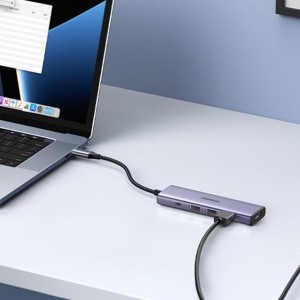 Multifunkciós HUB 5 az 1-ben USB-C - HDMI 1.4 / 3 x USB-A / USB-C PD 100W Ugreen CM511 - szürke-1