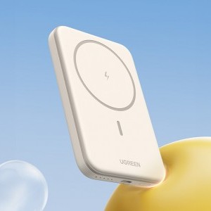 Mágneses powerbank 10000mAh Ugreen PB561, USB-C, 15W (bézs)-1