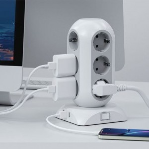 TESSAN Power strip TPS02-DE-C hálózati elosztó USB porttal-1