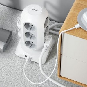 TESSAN Power strip TPS02-DE-C hálózati elosztó USB porttal-2