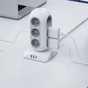 TESSAN Power strip TPS02-DE-C hálózati elosztó USB porttal-4