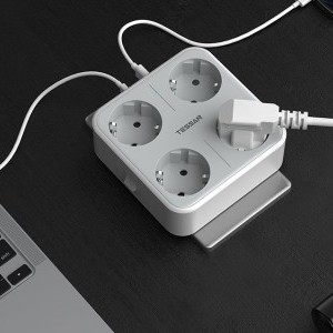 Tessan Wall Socket TS-302-DE-C hálózati elosztó USB porttal-3