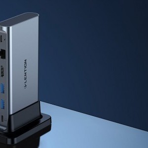 Lention dokkoló állomás AV USB-C szürke-1