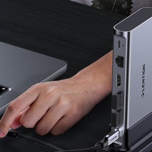 Lention dokkoló állomás AV USB-C szürke-2