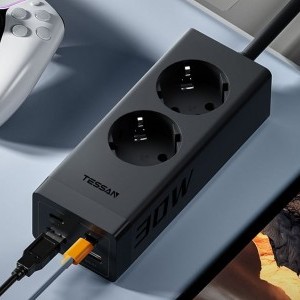 Hálózati elosztó TESSAN TS-FS01DE00 USB portokkal (2x USB-A, 2x USB-C)-2