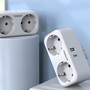 Fali aljzat, elosztó TESSAN TS-WS02DE00 USB porttal-2