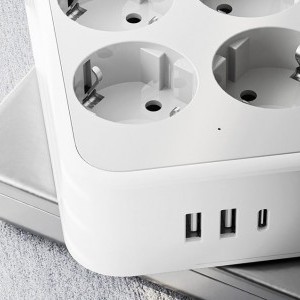 Hálózati elosztó USB porttal TESSAN TS-PS02DE00 (fehér)-2