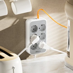Hálózati elosztó USB porttal TESSAN TS-PS02DE00 (fehér)-3