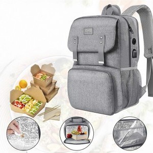 Lunch / Laptop hátizsák 15.6'' Matein 1161 Szürke USB-5