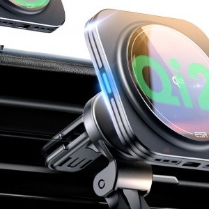 ESR Halolock Magnetic QI2 autós telefontartó MagSafe 15W induktív töltővel a légbeömlőhöz - fekete-6