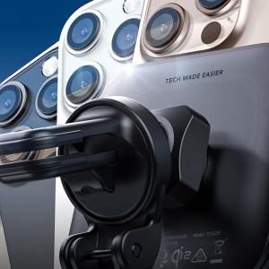 ESR Halolock Magnetic QI2 autós telefontartó MagSafe 15W induktív töltővel a légbeömlőhöz - fekete-3