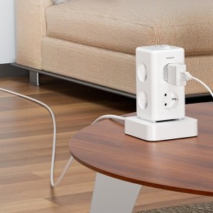 Tessan TS-306TS-C hálózati elosztó USB porttal (fehér)-3