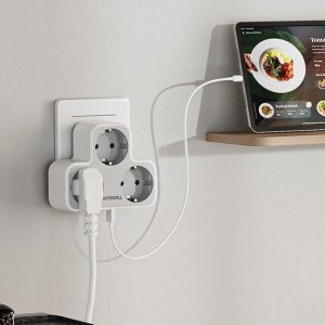 Tessan Fali Elosztó TS-331 USB portokkal-1
