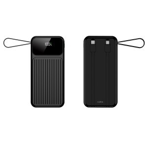 Maxlife  10000 mAh powerbank beépített kábelekkel MXPB-06 PD QC 22,5W fekete-2