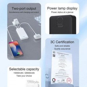 Powerbank Dudao K10 10000mAh 2.4A 2 x USB-A - fekete-2