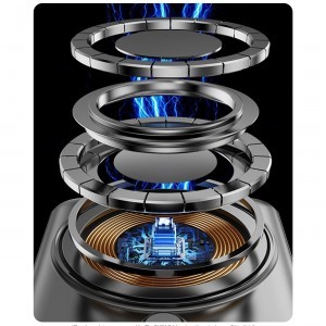 Dudao K29 10000mAh PD 20W MagSafe Powerbank fémházzal, állvánnyal és beépített USB-C/Lightning kábelekkel - Ezüst-7