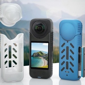 Silicone védőtok + lencsevédő Sunnylife for Insta360 X4 (kék) tok-3