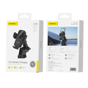 FONENG autós telefontartó vezeték nélküli töltéssel CP118 15W Fekete-1