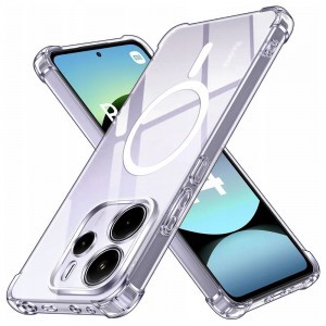 Techsuit - Nárazuvzdorný priehľadný silikón MagSafe - Xiaomi Redmi Note 14 5G - Priehľadný obal