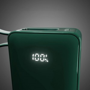 Powerbank SBS 10000 mAh 20W beépített USB-C kábellel és digitális kijelzővel - zöld-4