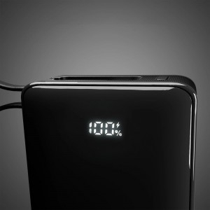 Powerbank SBS 20000 mAh 20W beépített USB-C kábellel és digitális kijelzővel - fekete-4