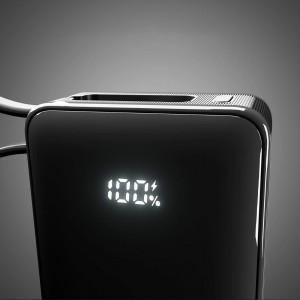Powerbank SBS 10000 mAh 20W beépített USB-C kábellel és digitális kijelzővel - fekete-5