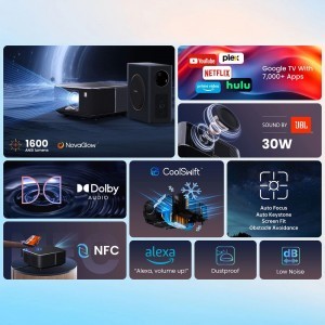 Yaber K3 Pro LCD FullHD 1080p Multimédia Projektor JBL Hangszórókkal és Mélynyomóval - Fekete-11