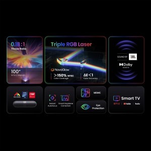 Yaber K300s Multimédiás Lézer RGB FullHD 1080p Projektor JBL Hangszórókkal - Fekete-24