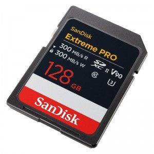 Sandisk 128GB Extreme Pro SDXC 300 MB/S olvasás 8K, V90, UHS-II memóriakártya-1