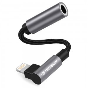  Techsuit - Prémium Kábel Adapter MusicDoX (AC6) - Type-C to 3.5mm Jack, Hi-Fi Hangzás, 3A, ABS, 0.1m - Szürke