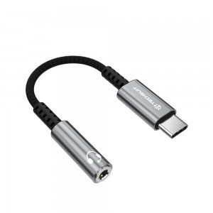  Techsuit - Prémium Kábel Adapter SonicPiX (AC14) - Type-C to 3.5mm Jack, 3A, DAC Chip, Alumínium, Digitális Dekóder - Szürke-3