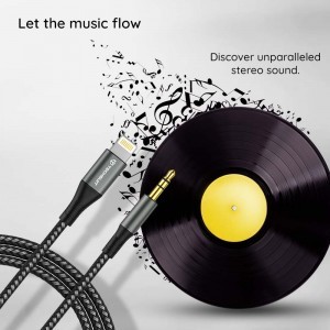 Techsuit - Prémium Kábel Adapter NexaSound (AC17) - Lightning-ról 3,5 mm-es Jack-re, Nylon Fonott + Alumínium Ötvözet, 1m - Szürke-1