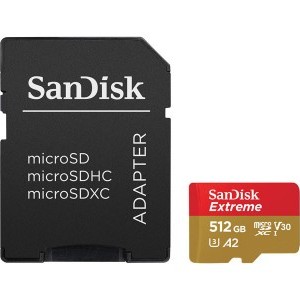 Sandisk 512gb MicroSDXC Extreme memóriakártya + Adapter 190 mb/s /130 mb/s UHS-I V30 A2 C10 U3 + Rescue Pro Deluxe szofvter