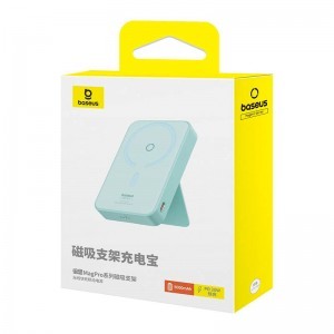 Baseus MagPro Mágneses Powerbank, 5000mAh, 20W, MagSafe (menta)-7