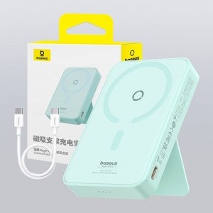 Baseus MagPro Mágneses Powerbank, 5000mAh, 20W, MagSafe (menta)-4