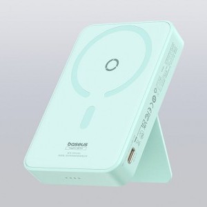 Baseus MagPro Mágneses Powerbank, 5000mAh, 20W, MagSafe (menta)-2