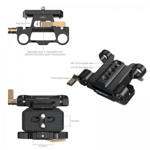 Smallrig 5365 Arca-Type Mount Plate Kit with 15mm Dual Rod Clamp-2