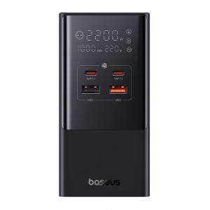 Baseus - Töltőállomás (E00023609113-00) - 2xUSB, 2xType-C, Schuko, LED kijelző, Gyors töltés 100W, 1.5m - Fekete-11