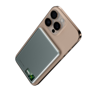 Blavec Power Bank 5000mAh BJ-03 Ultra Slim 7,8mm - Type C - 22,5W mágneses Magsafe 3 az 1-ben (PBBJ03-MC5G) szürke,-12