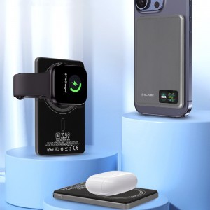 Blavec Power Bank 5000mAh BJ-03 Ultra Slim 7,8mm - Type C - 22,5W mágneses Magsafe 3 az 1-ben (PBBJ03-MC5G) szürke,-7