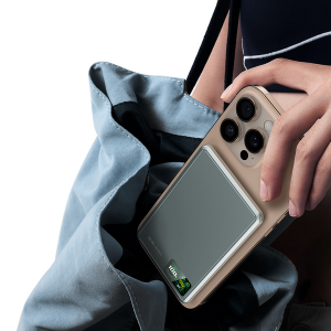 Blavec Power Bank 5000mAh BJ-03 Ultra Slim 7,8mm - Type C - 22,5W mágneses Magsafe 3 az 1-ben (PBBJ03-MC5G) szürke,-6