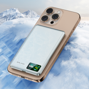 Blavec Power Bank 5000mAh BJ-03 Ultra Slim 7,8mm - Type C - 22,5W mágneses Magsafe 3 az 1-ben (PBBJ03-MC5G) szürke,-4