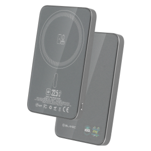 Blavec Power Bank 5000mAh BJ-04 Ultra Slim 7,8mm - Type C - 22,5W mágneses Magsafe 3 az 1-ben (PBBJ04-MC5G) szürke-1