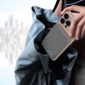 Blavec Power Bank 5000mAh BJ-04 Ultra Slim 7,8mm - Type C - 22,5W mágneses Magsafe 3 az 1-ben (PBBJ04-MC5G) szürke-4