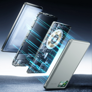 Blavec Powerbank 10000mAh BJ-03 Slim 13,5mm - Type C - 22,5W mágneses Magsafe 3 az 1-ben (PBBJ03-MC10G) szürke-3