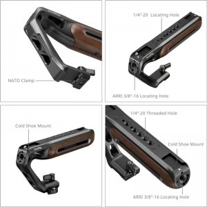 Smallrig 5251 Wooden Top Handle with NATO Clamp-2